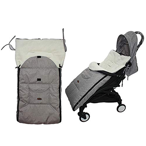 Sacco a pelo per bambini, 3,5 Tog, sacco a pelo per passeggino, antivento, caldo, coprigambe universale per passeggino, carrozzina, 0-5 anni, colore: grigio