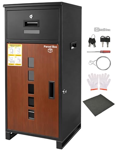 luckintech 宅配ボックス 135L大容量【複数投函可能/郵便受け一体型】宅配BOX 防水・防錆 印鑑ケース付き 案内シール 防犯ワイヤー付き 組み立て不要 一戸建て用 盗難防止 両開扉 透明窓 （レッド） 日本語取扱説明書付き 国内発送（Amazon）