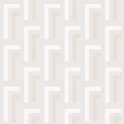 Papel de Parede Vinílico, Geométrico, Bege, 1000x52 cm, Bobinex Uau