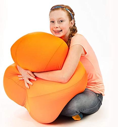 Fun and Function - Mega Mushy Smushy Bean Bag Chair - Alternative Seating Options for Classrooms, Clinic & Home Use - Lightweight & Calming - Large, 24 Inches - Orange