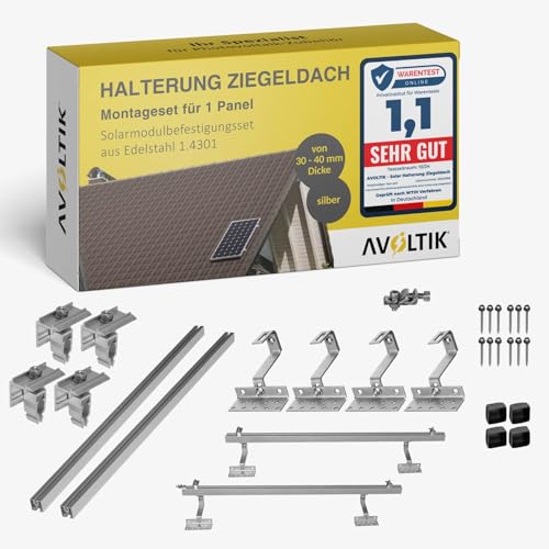 Avoltik Solar Ziegeldach Halterung für Balkonkraftwerk – PV Dachmontage Set für 1 Solarmodul 30–40 â€¦ – Miniatur