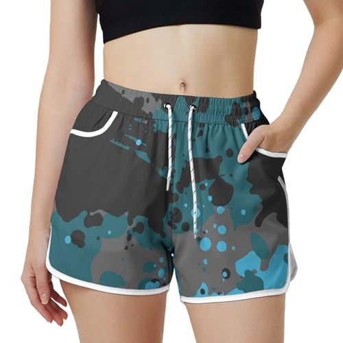 AYUNIX Women's Running Shorts with Pockets Quick Dry Performance Shorts for Women Black Athletic Workout Gym Shorts