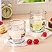 SiliFine Icon Juice Glasses, 14oz Stemless Wine Drinking Juice Glass Cup for Valentine Party Supplies Gift(2 Pcs,Cherry)