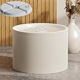 Ceramic Cat Water Fountain 33.82oz/1L Automatic Super Silent Pet Drinking Dispenser with 7 Replacement Filters Dog Water Bowl Dispenser - for Pets Indoor（Ceramic White）