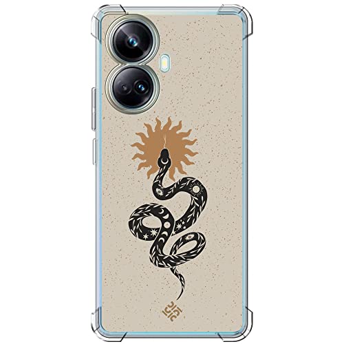 Movilshop Funda Antigolpes para Realme 10 Pro Plus 5G Dibujo Esotérico [ Serpiente Esotérica y Signo Solar ] Esquina Reforzada Silicona 1.5mm de Grosor Flexible Transparente Bumper Gel TPU