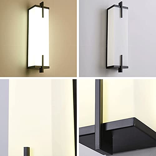 Aplique de pared de metal negro premium con pantalla rectangular para salones sofisticados 5