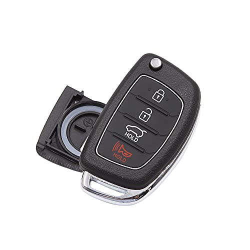 sourcing map Coque de clé pour Hyundai Santa Fe ix35 i30 Plip Télécommande 4 Boutons avec Lame Boîte Rechange