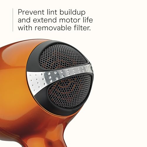 Image of Infiniti PRO CONAIR Hair Dryer with Diffuser,Professional AC Motor,Tourmaline Ceramic Technology Blow Dryer,Includes Concentrator and Blowout Brush,Amazon Exclusive,Orange,(Pack of 4)