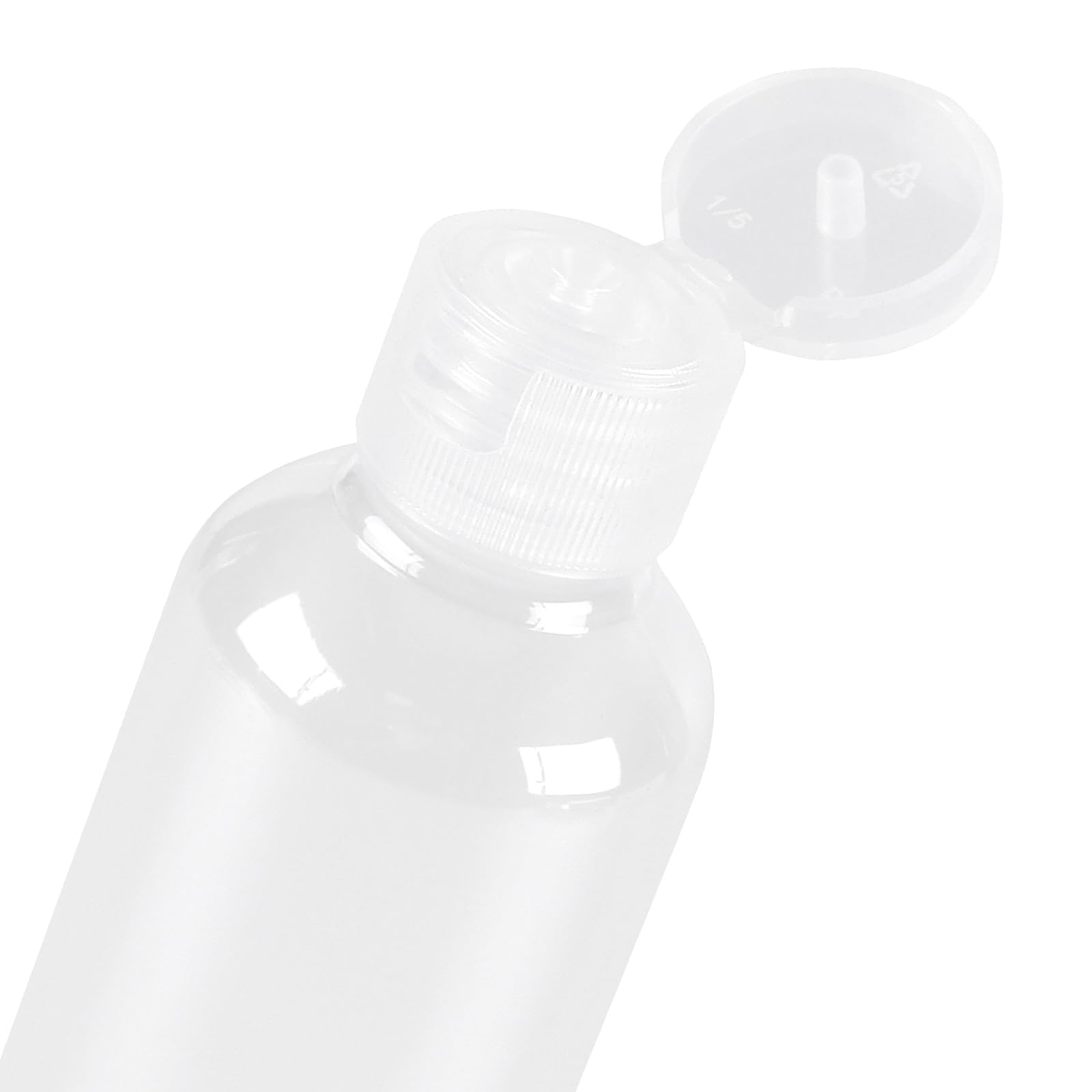 30 sztuk butelek o pojemności 100 ml, przezroczyste butelki podróżne do napełniania z pokrywą na zawiasach, 100 ml, z tworzywa sztucznego, do bagażu podręcznego, podróży samolotem
