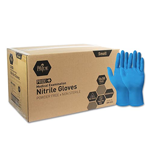 Medpride Medical Examination Nitrile Gloves|Small Case Of 2000| Blue, Latex/Powder-Free, Non-Sterile Exam Gloves| Professional Grade For Hospitals, Law Enforcement, Tattoo Artists, First Response #TOP27