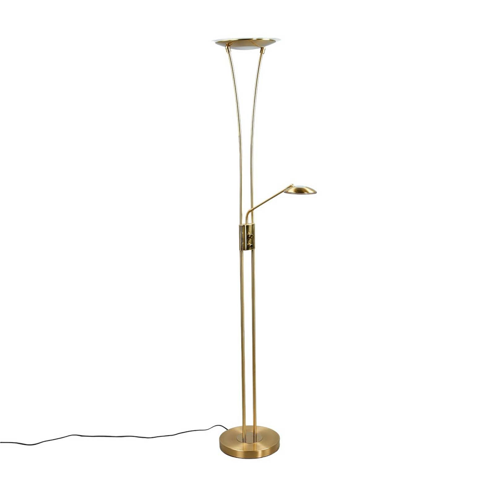 Lindby Led Uplighter Eda, Height 180 Cm, Brass, Dimmable