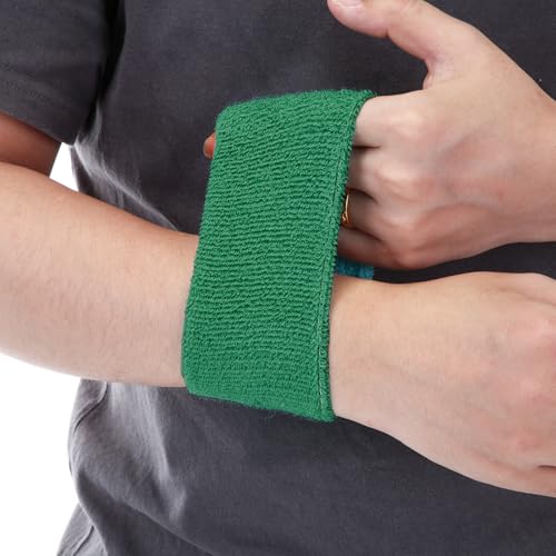 Image of Bememo 12 Pack Wristbands Sweatband for Women Men, Neon Colored Sport Wrist Bands, Tennis Football Basketball Sweatbands, Moisture Wicking Arm Bands for Working Out