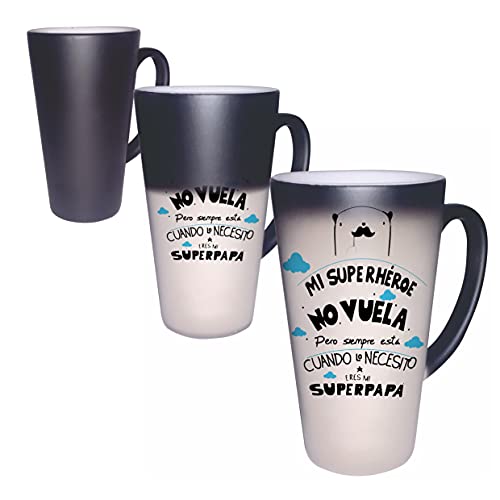 La Mejor Lista de tazas dia del padre que puedes comprar esta semana. 37 * Taza Mágica 17 Oz Día del Padre* Papá Térmica negra que cambia Súper héroe