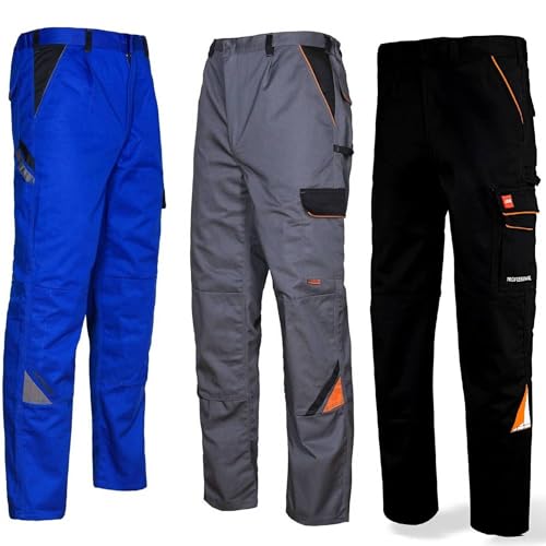 Art.Master Arbeitshose Herren Grau Größe 54 - robuste Bundhose mit Stretchbund Zollstocktasche und Kniepolstertaschen - Arbeitshose für BAU Elektroinstallation Industrie Werkstatt Logistik Männer