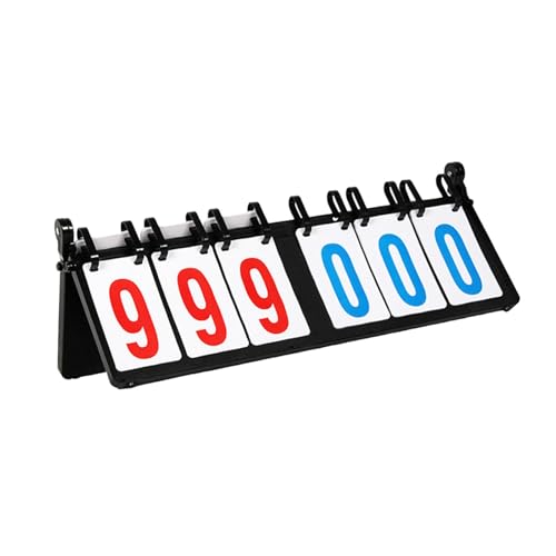 Yiju Flip Scoreboard Score Counter 6 Digit Portable Score Keeper Score Flipper for Badminton Basketball Baseball Sports Games