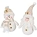 Poupée de Bonhomme de Neige Faite à La Main Noël Figurine en Peluche Debout Père Décoration de Bureau Père Noël Bonhomme de Neige Mignon Père Noël Poupée en Peluche Décorations de Bureau 2 Pièces