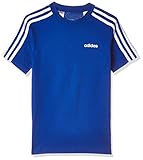 Gerippter Rundhalsausschnitt adidas Jungen Essentials 3-Streifen T-shirt, Collegiate Royal/White, 128