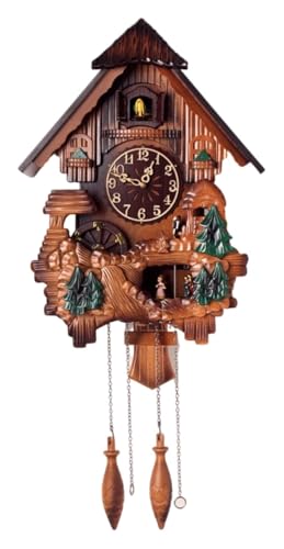 DARZYS Cuckoo Clock, Cuckoo Wall Clock, Solid Wood Wall Clock Bird Clock Home Decor Digital Wall Clock