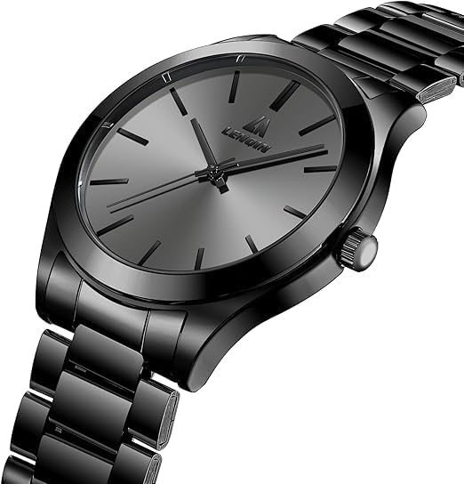 Miniatura 3 de LN LENQIN Relojes para Hombres Resistentes al Agua de Acero Inoxidable Reloj Analógico de Cuarzo de Moda de Negocios de Diseñador Reloj de Pulsera
