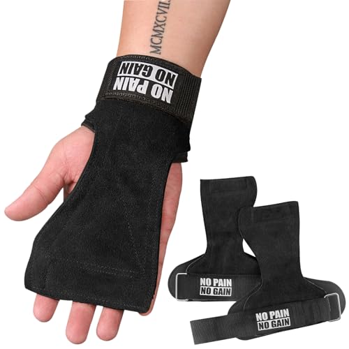 La Mejor comparativa de Muñeca fallera - solo los mejores. 37 SHANDABULIU Calleras Crossfit, Calleras de Cuero Unisex con Muñequera Ajustable, para Gimnasio, Entrenamiento, Halterofilia, Etc.(Negro)