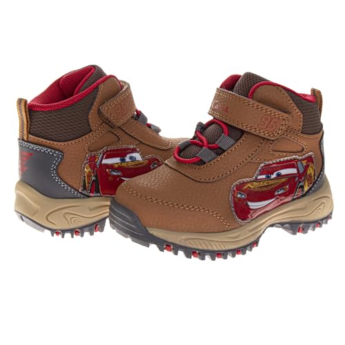 Josmo Cars Boots MidCalf Zipper and Strap Closure - Lightning McQueen Workboot Construction Boot Trekking Walking Hiking Climbing (Sizes: 6-10 Toddler / 11-12 Little Kid)4