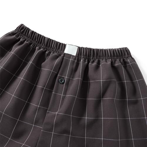 Image of Womens Boxer Shorts Gingham Y2k Pajama Cute Plaid Striped Print Lounge Sleep Shorts