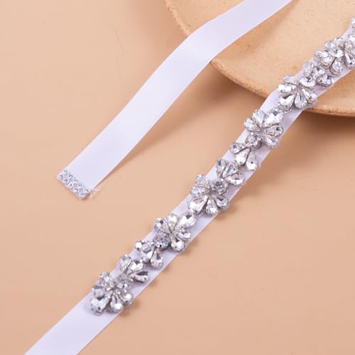 Bridal Belt Handmade Wedding Belt Sash Crystal Belt Rhinestones Sash for Wedding Dress Bridesmaid Flower Grils3