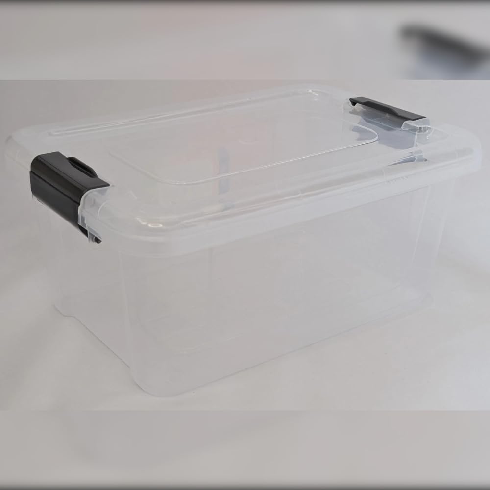 Plastic Storage Box Lid Handles Food Boxes Container Home Kitchen Office Box (5L)