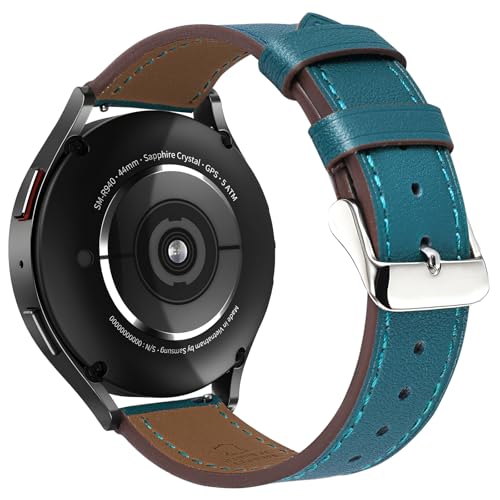 Italy Genuine Leather Watch Bands Compatible with Samsung Galaxy Watch 7 6 5 4 40mm 44mm, 5 Pro 45mm, 6 4 Classic Active 2, 20mm Quick Release Leather Watch Straps Replacement Band for Women Men