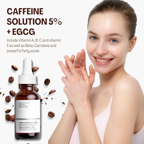 Caffeine Solution 5% + EGCG, Caffeine Eye Serum, Under Eye Cream for Reduce Circles and Puffy Eyes, Caffeine Eye Cream for Anti Aging Wrinkle, Eye Bags Removal, Fade Fine Lines, 30ml - Image 7
