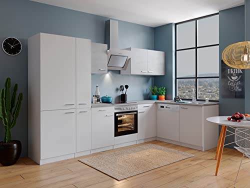 Respekta Malia Küchenzeile, Holzwerkstoff, Beton, 310 cm