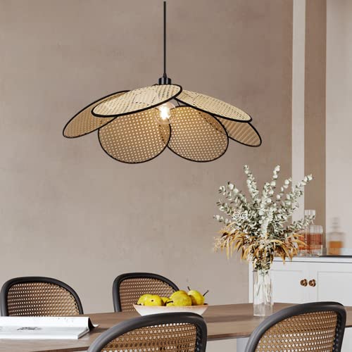 Lustre suspendu tournesol fait main abat-jour design artisanal