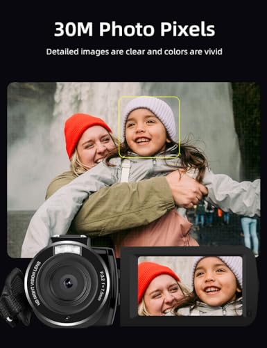 ORDRO Full HD 1080P 30FPS Video Camera Camcorder | 18X Digital Zoom & Night Vision | 3.0\" 270° Flip Screen | Includes 16GB Card, Remote, 2 Batteries | YouTube & Vlogging Recorder