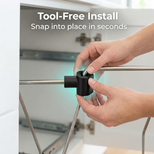 Image of SplashNColor Trash Can Lock Replacement - Snap Handle Connector Compatible with RevAShelf Waste Bin Repair - Durable ABS Construction - Easy-to-Install Spare Parts for Garbage Can Latch Repair 4 Pack