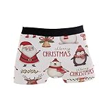 MNSRUU Caleçon boxer à l'aquarelle pour homme avec motif de bonhomme de neige, multicolore, M