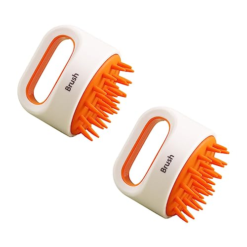 FRCOLOR Hair Scrubber 2pcs Shampoo Massage Brush Tough Bristle Brush Head Scalp Massager Hair Dandruff Scrubber Silicone Bath Cleaning Brush Body Cleaner Brush Multifunction Shower Head