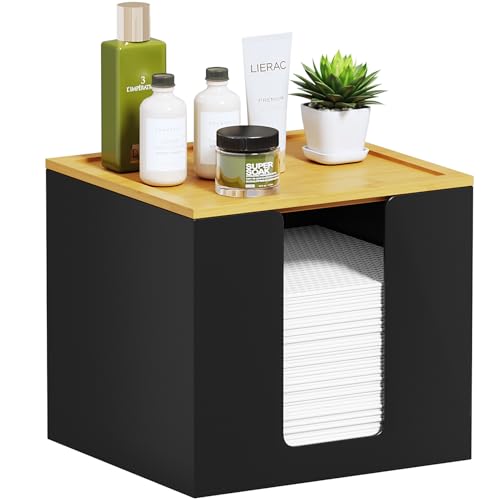 VITVITI Disposable Face Towel Holder for Clean Skin Club, Acrylic Box Black