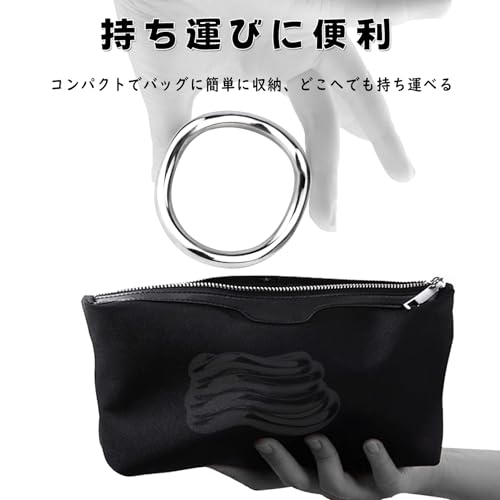 Yemaxコックリング ペニスリング 金属 φ50mm*1個cock ring 304ステンレス鋼流線型の美しい弧形リング設計ペニス リング アダルトグッズ 男性用 ペニスリングsex toys男性for menグランスリングペ二スリング防水温冷プレイ銀色 - 画像6