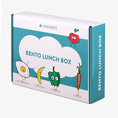 Navaris Bento Box for Kids - Bento Lunch Box for Boys and Girls with 4 to 6 Compartments for On The Go, Meal Prep, Snack Packing - Green
