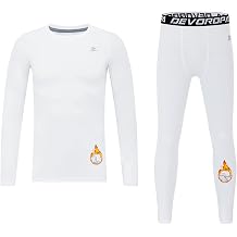 Youth Boys Fleece Lined Compression Shirts & Pants Kids Girls Thermal Underwear Set Athletic Tops Leggings Baselayer