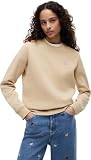 Tommy Jeans Damen Pullover Crew Neck Rundhalsausschnitt, Beige (Gentle Gold), S