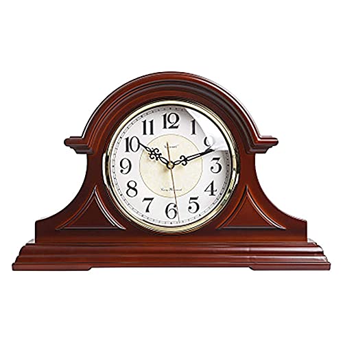 ZXFDM Orologio da Camino Orologio da Camino Silenzioso in Legno Orologio da Camino Vintage a Batteria Orologio da Tavolo retrò per Arredamento Soggiorno con campanelli
