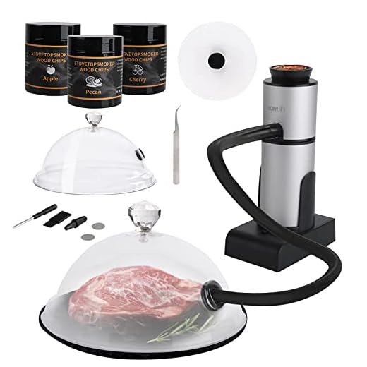 YSISLY Bärbar matrökare rökpistol med bas rök infusionsenhet för ost lax korv kött biff cocktail ost matlagning rökare BBQ rökare med träflisor (komplett set)