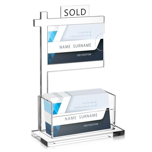 Chunful Real Estate Agent Supplies Business Card Holder Acrylic Clear Real Estate Agent Gifts Open...