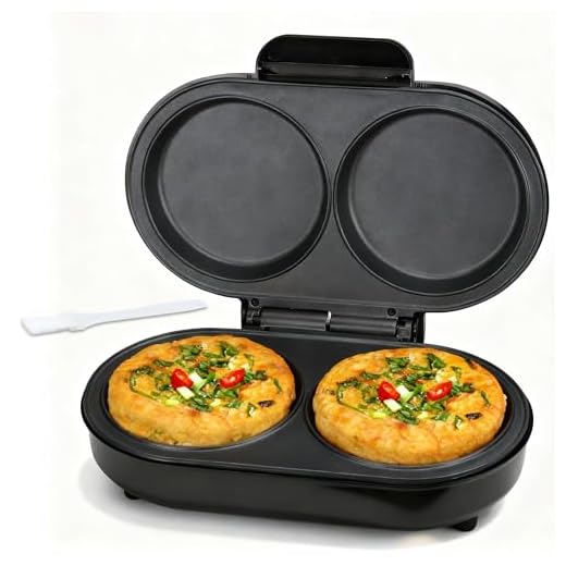 FineMade Omelette Maker Electric, Omelette Pan Nonstick, Dual Omelette Makers with 2 x 4.75” Round Grooves, Egg Bite Maker, Electric Double Egg Pan, Mini Pancake Maker, Breakfast Sandwich Maker, Black