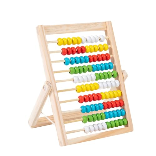 Immagine prodotto: Diompirux Compatto e portatile Pallottoliere per Bambini Legno con 100 Perline Multicolori, Abaco di Montessori, Giochi Educativi Regali per Bambini,per Ragazzi Ragazze 3+ Anni,Imparare diventa facile