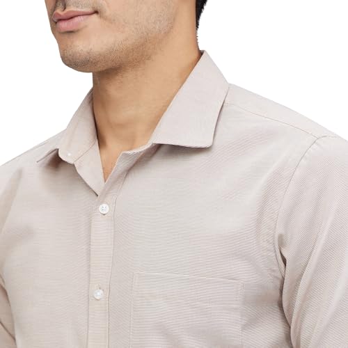 Image of Park Avenue Men's Slim Fit Structure Pattern Cotton Polyester Blend Semi Cutaway Collar Full Sleeve Formal Shirt