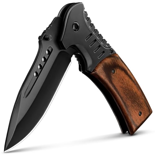 Grand Way Pocket Knife Spring Assisted Folding Knives - Best Camping Hunting Fishing Hiking Survival...