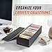 tutata Cassette Tape Storage Box, Cassette Tape Holder 14.25 x 4.5 x 3 Inch, Store Up to 20 Cassette Cases – 1 Pack