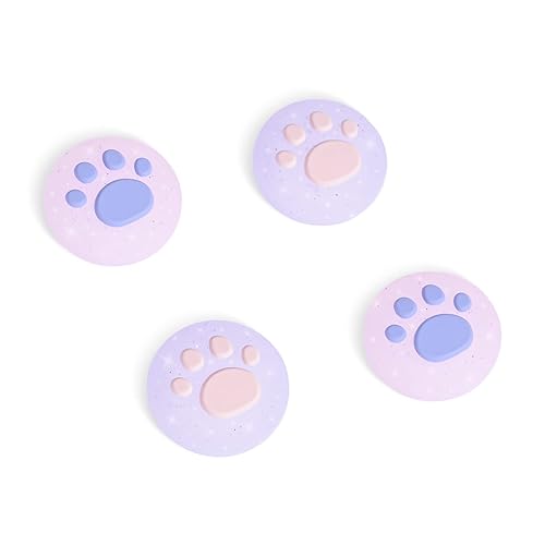 DLseego Cute Crystal Cat Claw Design Thumb Grip Caps Design for Switch & Switch Lite & Switch OLED, Joystick Cap Soft Silicone Cover Crystal